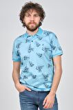 Fulker Erkek Desenli Polo Yaka T-Shirt 1340306 Mavi