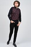 Pelikan Erkek Desenli Polo Yaka Kazak 1577428 Bordo