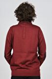 Pelikan Erkek Desenli Dirsek Detaylı Polo Yaka Kazak 1577423 Bordo