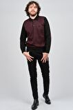 Pelikan Erkek Dirsek Detaylı Polo Yaka Kazak 1577427 Bordo