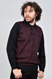 Pelikan Erkek Desenli Polo Yaka Kazak 1577430 Bordo