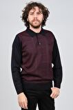 Pelikan Erkek Desenli Polo Yaka Kazak 1577430 Bordo
