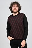 Pelikan Erkek Çizgili Bisiklet Yaka Kazak 1579325 Bordo