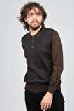 Woolman Erkek Desenli Polo Yaka Yün Kazak 1572001 Kahverengi