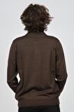 Woolman Erkek Desenli Polo Yaka Yün Kazak 1572001 Kahverengi