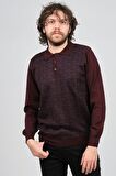 Woolman Erkek Desenli Polo Yaka Yün Kazak 1572001 Bordo