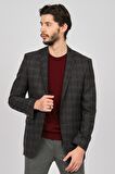 Gio Erkek Ekoseli Spor Kesim Yün Ceket 2951003 Antrasit