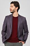 Yünsa Erkek Ekoseli Spor Yün Ceket 2661000 Bordo