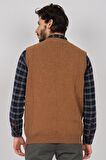 Arslanlı Erkek Lambswool V Yaka Süveter 0767991 Oranj
