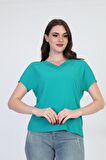 Ella Camelia Kadın Dantel Detaylı Bluz 5010027 Yeşil