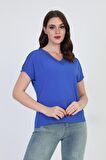 Ella Camelia Kadın Dantel Detaylı Bluz 5010027 Saks