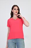 Ella Camelia Kadın Dantel Detaylı Bluz 5010027 Mercan