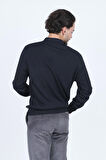 Ateş Triko Erkek Polo Yaka Cep Detaylı Yün Kazak 6091023 Lacivert