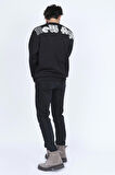 Jsco Erkek Yazı Detaylı Bisiklet Yaka Sweatshirt 6609902 Siyah