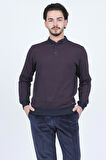 Raymons Erkek Desenli Polo Yaka Triko Sweat 6782254 Bordo