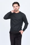 Raymons Erkek Desenli Bisiklet Yaka Triko Sweat 6782270 Siyah