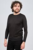 Çizgi Triko Erkek Bisiklet Yaka Slim Fit Desenli Kazak 42554255 Lacivert