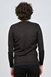 Çizgi Triko Erkek Bisiklet Yaka Slim Fit Desenli Kazak 42554255 Lacivert