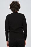 Çizgi Triko Erkek Bisiklet Yaka Slim Fit Kazak 42554259 Siyah
