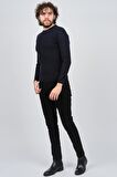 Çizgi Triko Erkek Bisiklet Yaka Slim Fit Kazak 42554259 Lacivert
