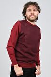 Pave Erkek Bisiklet Yaka Desenli Yün Kazak 4537043 Bordo