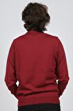 Pave Erkek Bisiklet Yaka Desenli Yün Kazak 4537043 Bordo