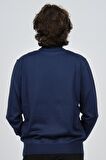 Pave Erkek Yarım Balıkçı Desenli Kazak 4537200 Indigo