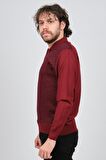 Pave Erkek Polo Yaka Desenli Yün Kazak 4537134 Bordo