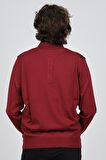 Pave Erkek Polo Yaka Desenli Yün Kazak 4537134 Bordo