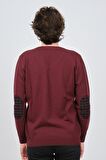 Desen Triko Erkek V Yaka Saf Yün Kazak 0246538 Bordo