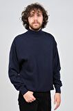 Ida Erkek Lambswool Yarım Balıkçı Kazak 0593161 Lacivert