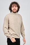 Ida Erkek Lambswool Yarım Balıkçı Kazak 0593161 Bej