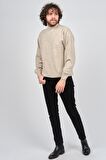 Ida Erkek Lambswool Yarım Balıkçı Kazak 0593161 Bej