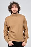 Ida Erkek Lambswool Yarım Balıkçı Kazak 0593161 Camel