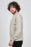 Ida Erkek Lambswool Bisiklet Yaka Kazak 0593154 Gri