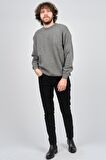 Ida Erkek Lambswool Bisiklet Yaka Kazak 0593154 Füme