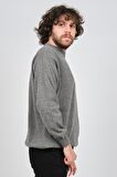 Ida Erkek Lambswool Bisiklet Yaka Kazak 0593154 Füme