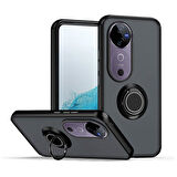 Gpack Vivo V40 5G uyumlu Kılıf Montreal Yüzüklü Mıknatıslı Kamera Korumalı Silikon
