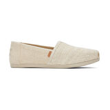 Kadın Espadril / Keten 10020656 Toms ALPARGATA Undyed Metallic Linen Stripe Natural