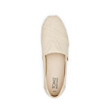 Kadın Espadril / Keten 10020656 Toms ALPARGATA Undyed Metallic Linen Stripe Natural