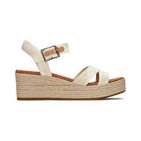 Kadın Sandalet 10020758 Toms AUDREY Wedge Sandal Metallic Natural