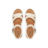 Kadın Sandalet 10020758 Toms AUDREY Wedge Sandal Metallic Natural