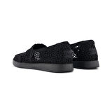 Kadın Espadril / Keten 10021549 Toms ALPARGATA PLUS Moroccan Crochet Black
