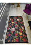 Kaymaz Tabanlı Yıkanabilir Patchwork Karabağ Kilim Desenli Dokuma Taban Halı