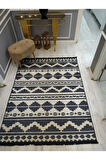 Kaymaz Tabanlı Yıkanabilir Örüntü Kilim Desenli Dokuma Taban Halı