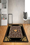 Kaymaz Taban Yıkanabilir Gold Baroque Leopar Medusa Desenli Dot Taban Halı