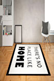 Kaymaz Tabanlı Yıkanabilir Home Yazı Desenli Dot Taban Halı