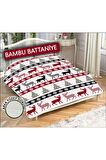 Dekoratif Yılbaşı Desenli %100 Bambu Kumaşlı Battaniye