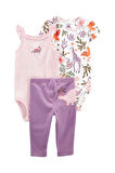 Carters Layette Mor Kız Bebek 3Lü Set 1O862610MO