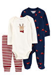 Carters Renkli Layette Erkek Bebek Tulum Body Pantolon Set 3'lü Paket 1R736510R